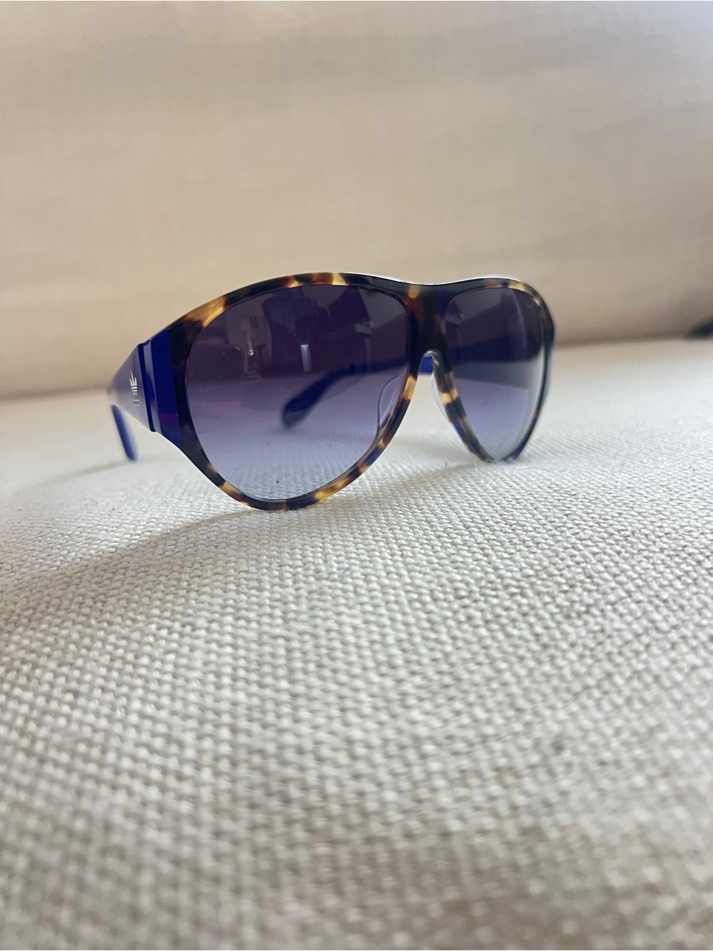 adidas Women's Tortoiseshell Frame Sunglasses with Purple Gradient Lenses